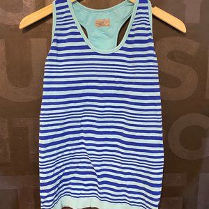 Athleta blue striped workout tank top